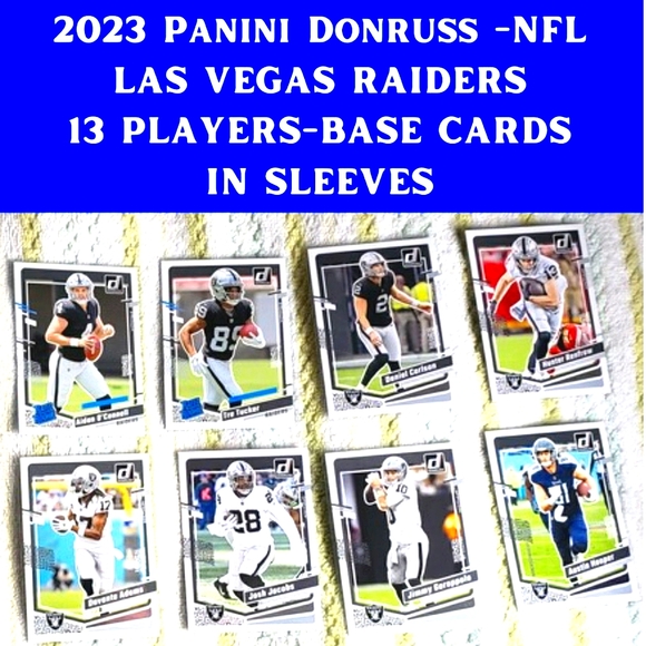 š„RAIDERS ā 13 PLAYERS/2023 DONRUSS NFL-BASE CARDS/IN PENNY SLEEVES - Picture 1 of 3